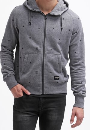 Sweater met rits - mottled dark grey