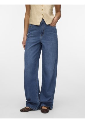 Vero Moda, VVMRAE HW WIDE JEANS MIX - Relaxed fit jeans - medium blue denim