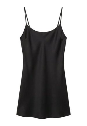 PULL&BEAR, SHORT STRAPPY SATIN - DRESS - Robe de jour - black