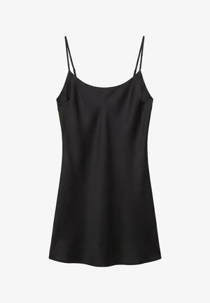 PULL&BEAR, SHORT STRAPPY SATIN - DRESS - Robe de jour - black