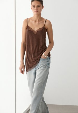 Massimo Dutti Top - mottled dark brown