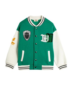 VARSITY  APPLIQUE DETAIL POCKETS ROUND COLLAR . - Bomberjacka - green