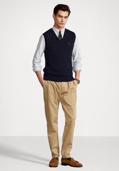 Polo Ralph Lauren CABLE-KNIT COTTON SLEEVELESS JUMPER - Camisola - hunter navy
