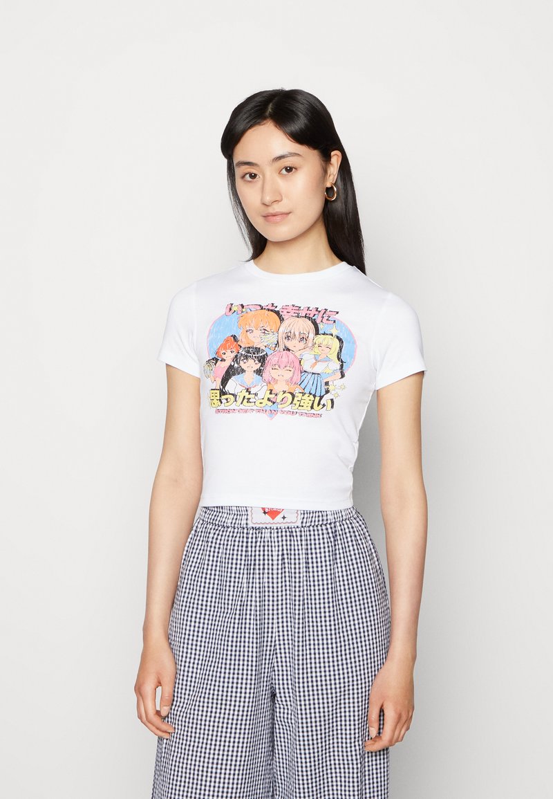 NEW girl ORDER MANGA BABY TEE TShirt print white/mehrfarbig