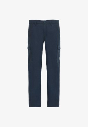 Marine cargobukser lavet af bomuld, med sidelommer, knaplukning, lige ben og minimal syning.