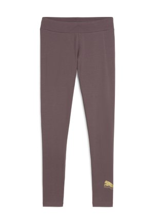 ESS METALLIC LEGGINGS - Leggings - raisin-metallic gold