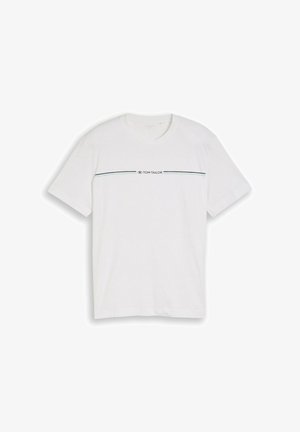 TOM TAILOR, T-SHIRT MIT LOGO-PRINT - T-shirt imprimé - white