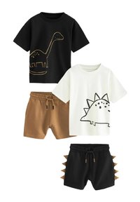 Next - SHORT SLEEVE SET 2 PACK - Treningo apatinė dalis - black tan dinosaur Miniatiūros vaizdas 1