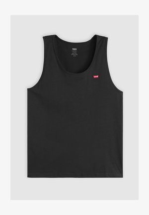 Must Levi's varrukateta pluus ümmarguse kaelusega ja väikese punase Levi's logoga vasakul rinnal.