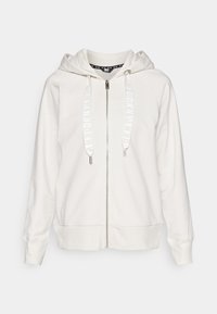 DKNY TWO TONE LOGO DRAWCORD ZIP HOODIE Zip-up sweatshirt sand