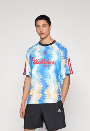 TIRO - Nyomott mintás póló - off white/semi ice tangerine/ray blue/multicolor