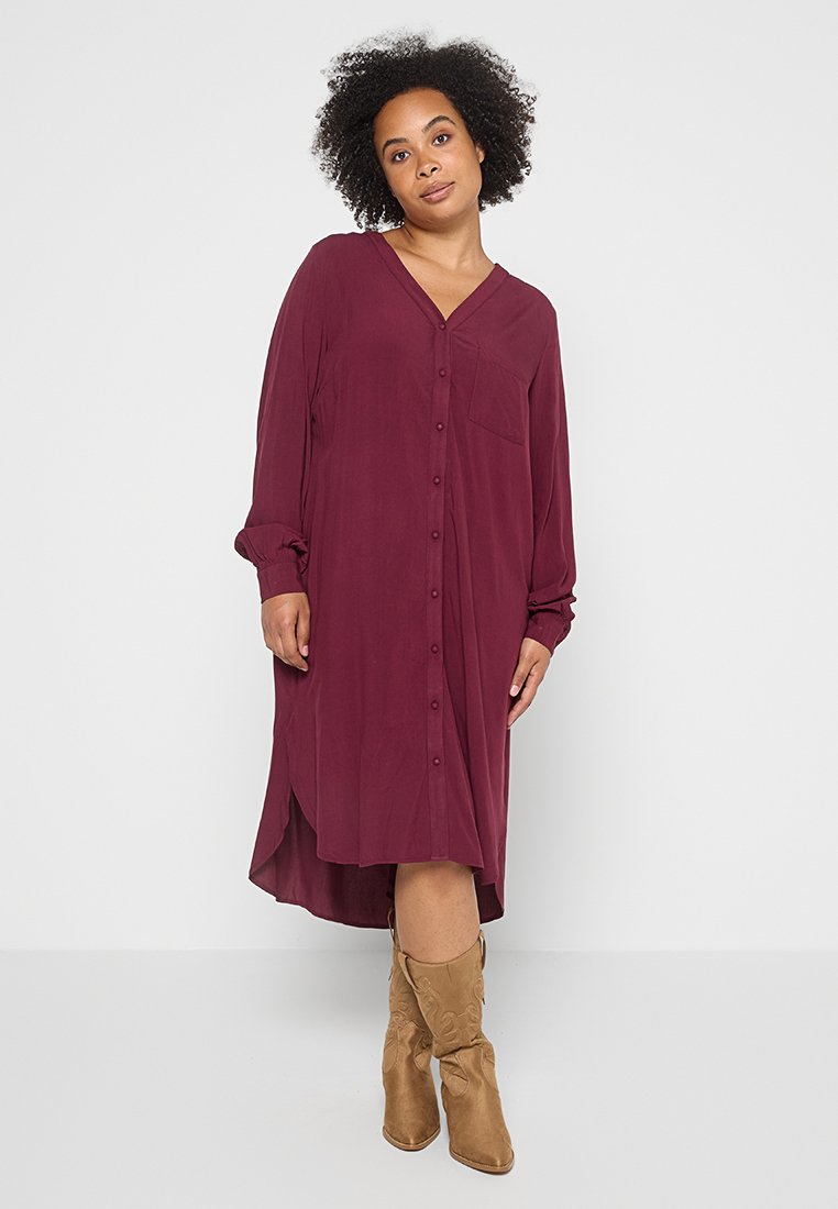 ONLY Carmakoma Blousejurk bordeauxrood