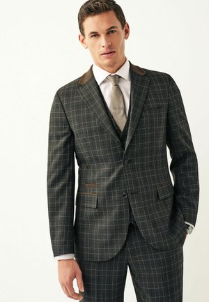 TAILORED FIT TRIMMED CHECK  - Blazer jacket - charcoal grey