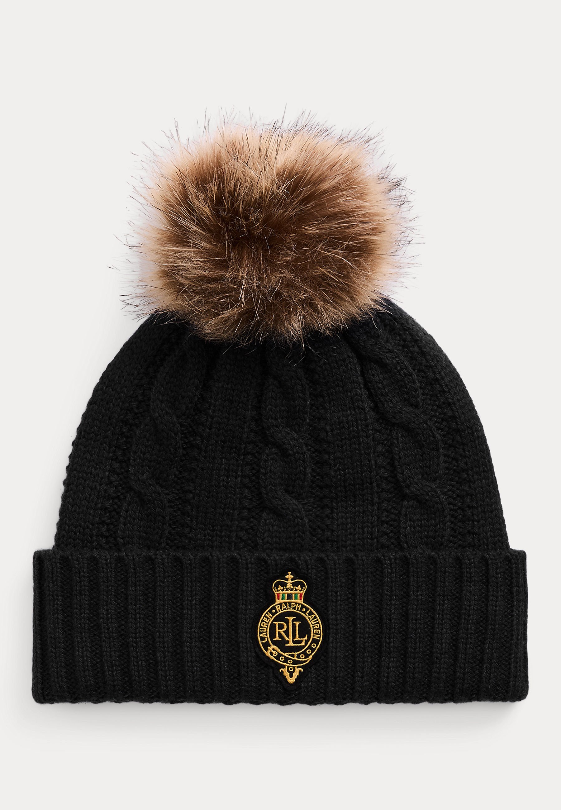 Lauren Ralph Lauren Crest-Patch Pom Pom Cable-Knit Beanie NEW Lauren Ralph Lauren Crest-patch Pom-pom Cable-knit Beanie  main image 3