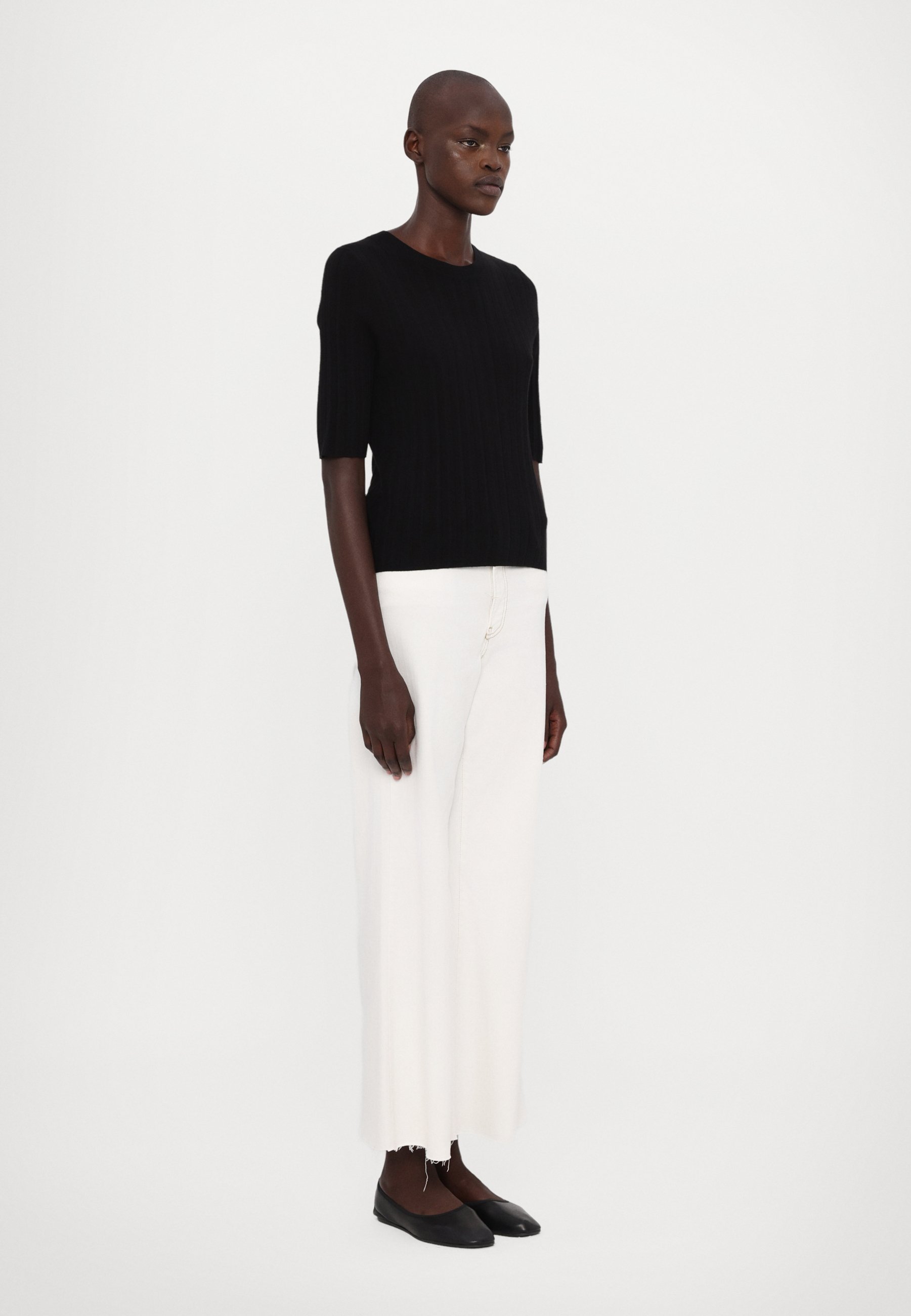 売れ筋商品|||クローズド ニット&セーター レディース アウター CREW NECK HALF SLEEVE - Jumper - black Denise Mock-Neck Ribbed Sweater | Marciano