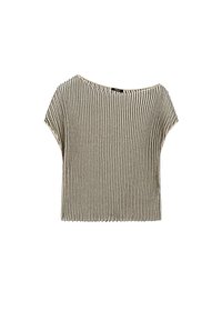 Massimo Dutti PLEATED WITH FLECKED DETAIL  - T-shirt con stampa - beige