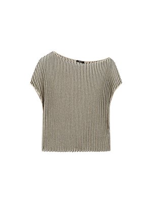 PLEATED WITH FLECKED DETAIL  - Print T-shirt - beige