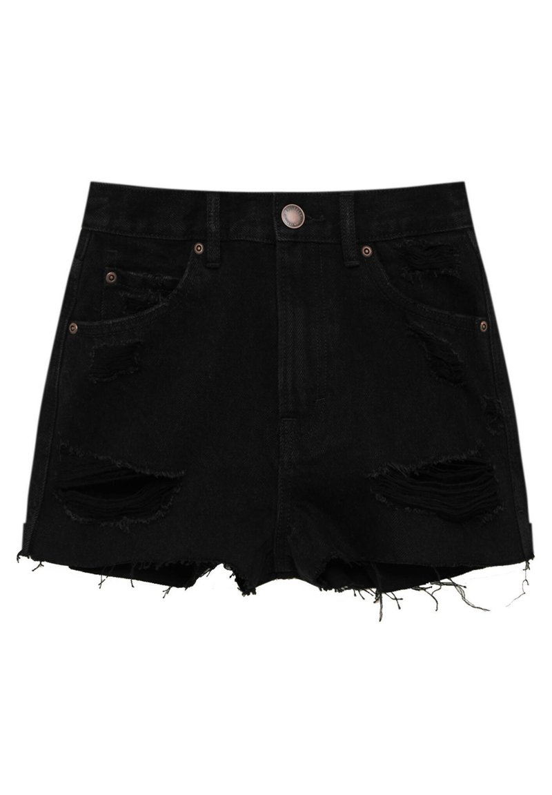 PULL&BEAR Jeansshort zwart denim/blackdenim