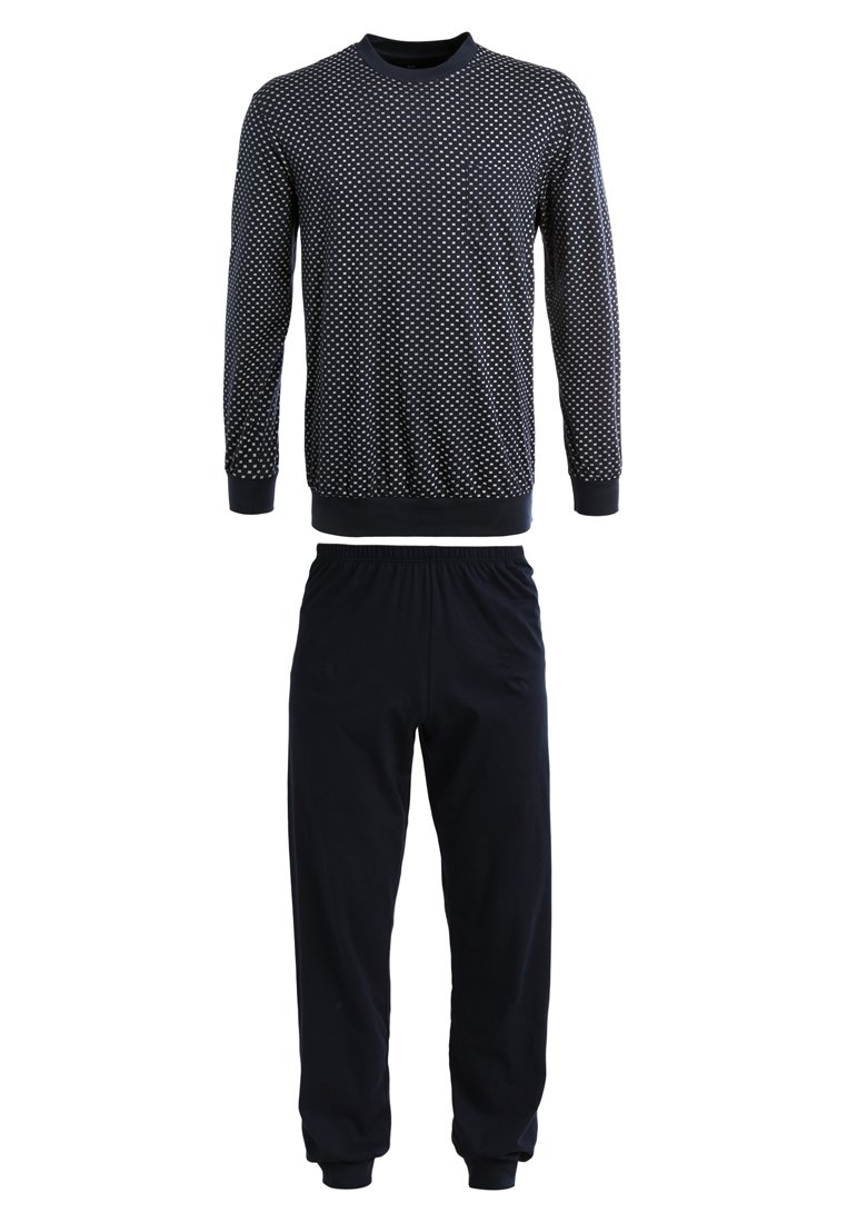 Herren Pyjamas | Schiesser LANG Nachtwäsche Set dunkelblau - BX03100 Herren Pyjamas | Schiesser LANG Nachtwäsche Set dunkelblau - BX03100