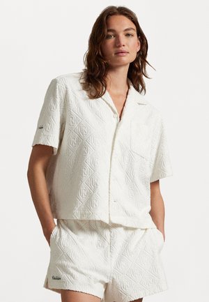 WIMBLEDON RL LOGO TERRY CAMP SHIRT - Paitapusero - ceramic white
