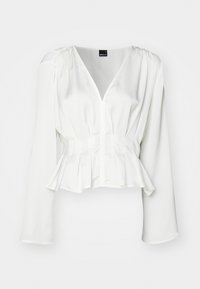 V NECK BLOUSE - Tops ar garām piedurknēm - cream