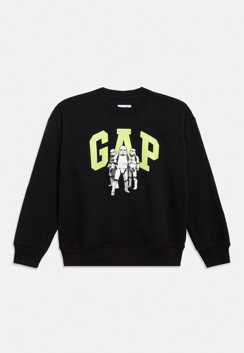 Μαύρο φούτερ με τη λέξη "GAP" σε έντονους, ανακλαστικούς κίτρινους χαρακτήρες. Φέρει γραφικό με τρεις stormtroopers. Ριμπ μανσέτες και τελείωμα.