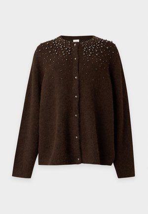 ONLY Carmakoma, CARMIGGIE O NECK CARDIGAN - Gilet - coffee bean