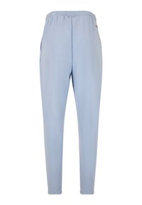 Helle blaue Jogginghosen aus weichem Material, mit einem Gummizugbund und seitlichen Taschen, schmaler Schnitt und bündchenförmige Knöchel.