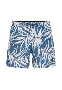 CALI - Plavecké šortky - blue dipped leaves