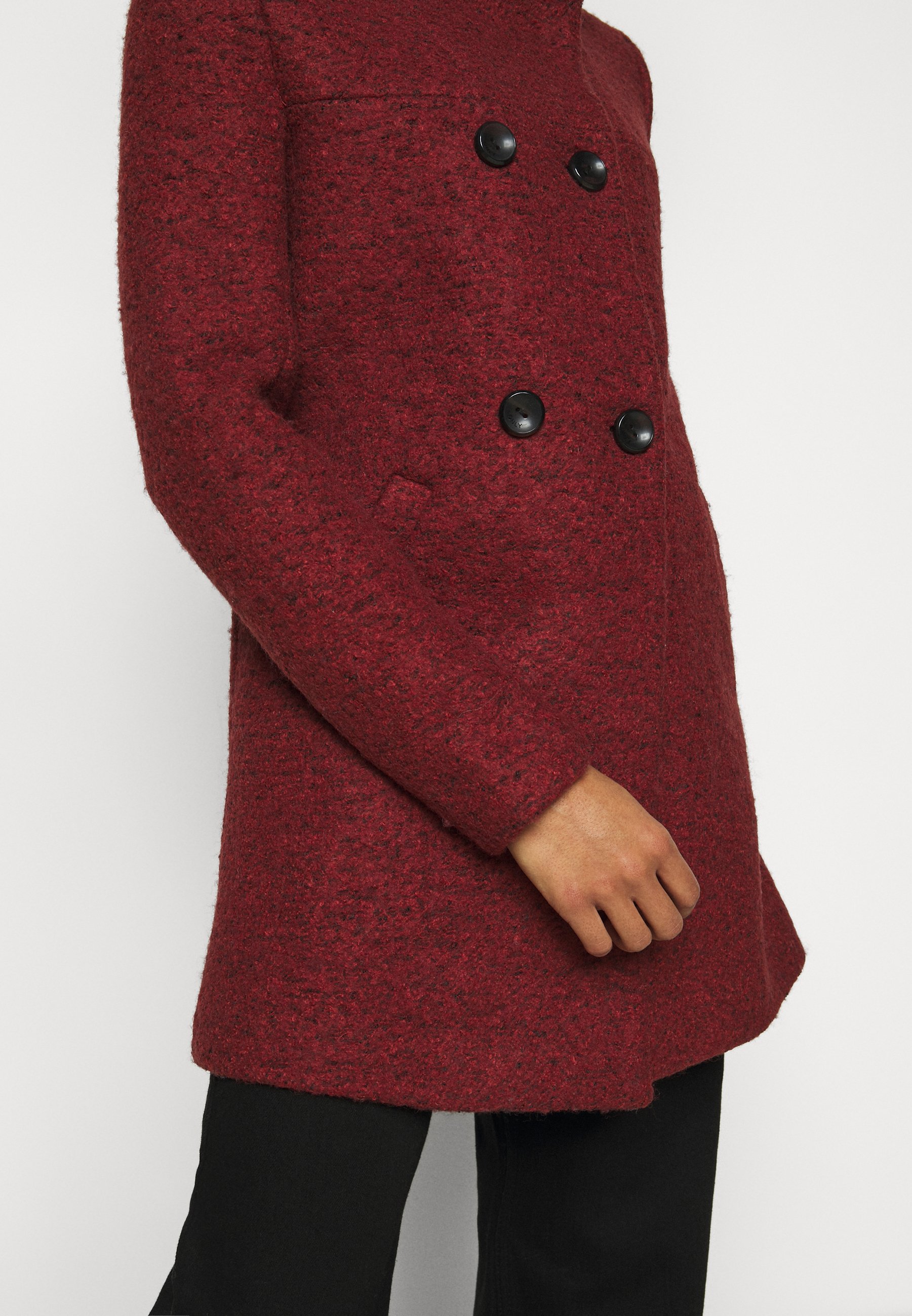 ONLY Petite ONLNEWSOPHIA COAT - Abrigo corto - fired brick/melange/rojo  oscuro - Zalando.es