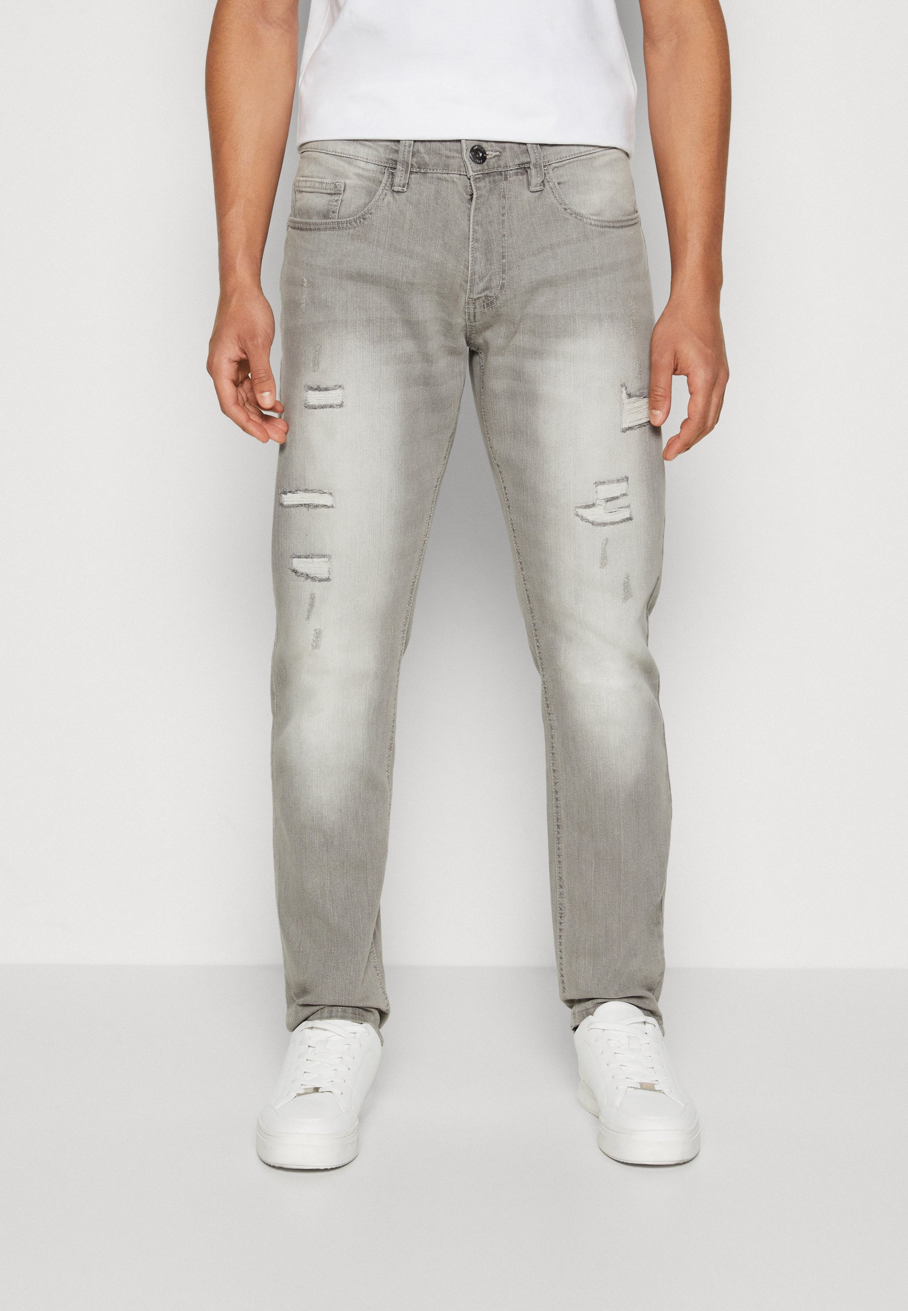 Jean Slim Fit Enduit Gris ICODE By IKKS Pour Femme - Taille W26 - Neuf Avec étiquettes