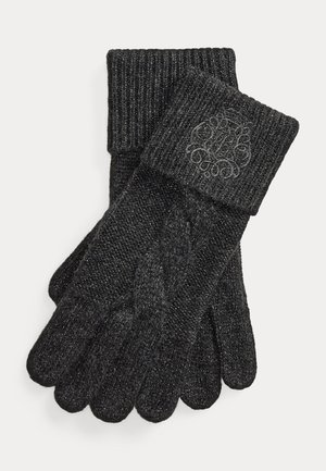 Lauren Ralph Lauren, EMBROIDERED-CREST METALLIC KNIT GLOVES - Gants - grey