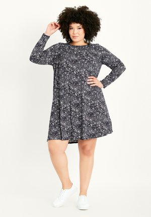 Jersey dress - red blue paisley