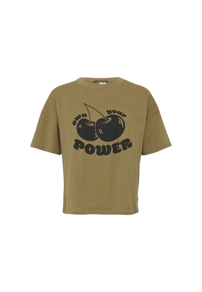 QS T-shirt print donkergroen QS T-shirt print donkergroen