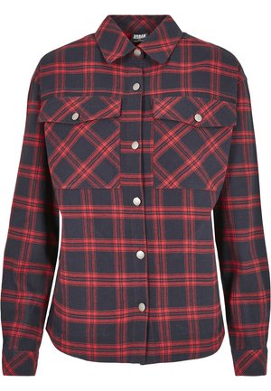 Urban Classics OVERSIZED  - Button-down blouse - midnightnavy/red