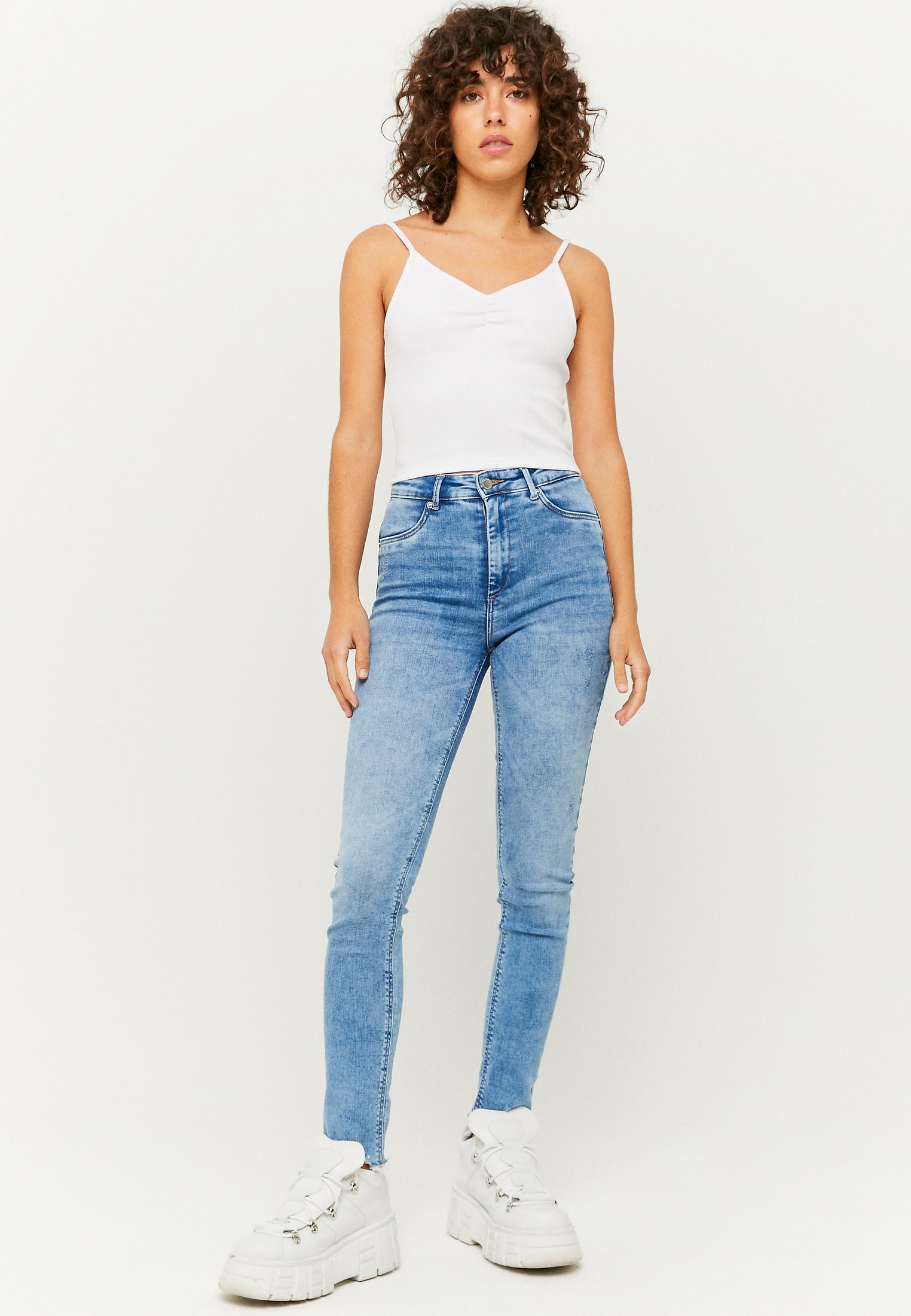 TALLY WEiJL HIGH WAIST PUSH UP - Jeans Skinny Fit - blu/délavé - Zalando.it