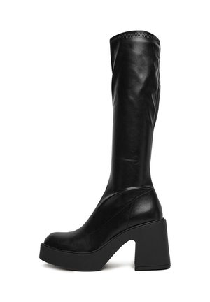 Stivali con plateau - black