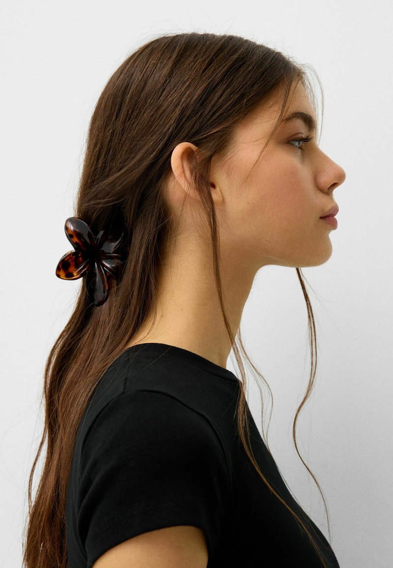 Bershka FLOWER 2 PACK - Accessoires cheveux - dark red
