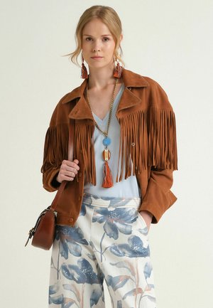 Maliparmi SOFT PADDED COAT - Leather jacket - amber