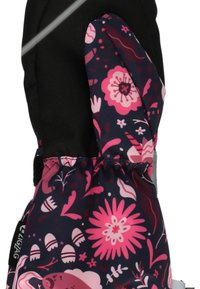 Kinderwant met een zwarte bovenkant en een floral patroon in roze en donkerblauw. Heeft een elastische manchette voor een comfortabele pasvorm.