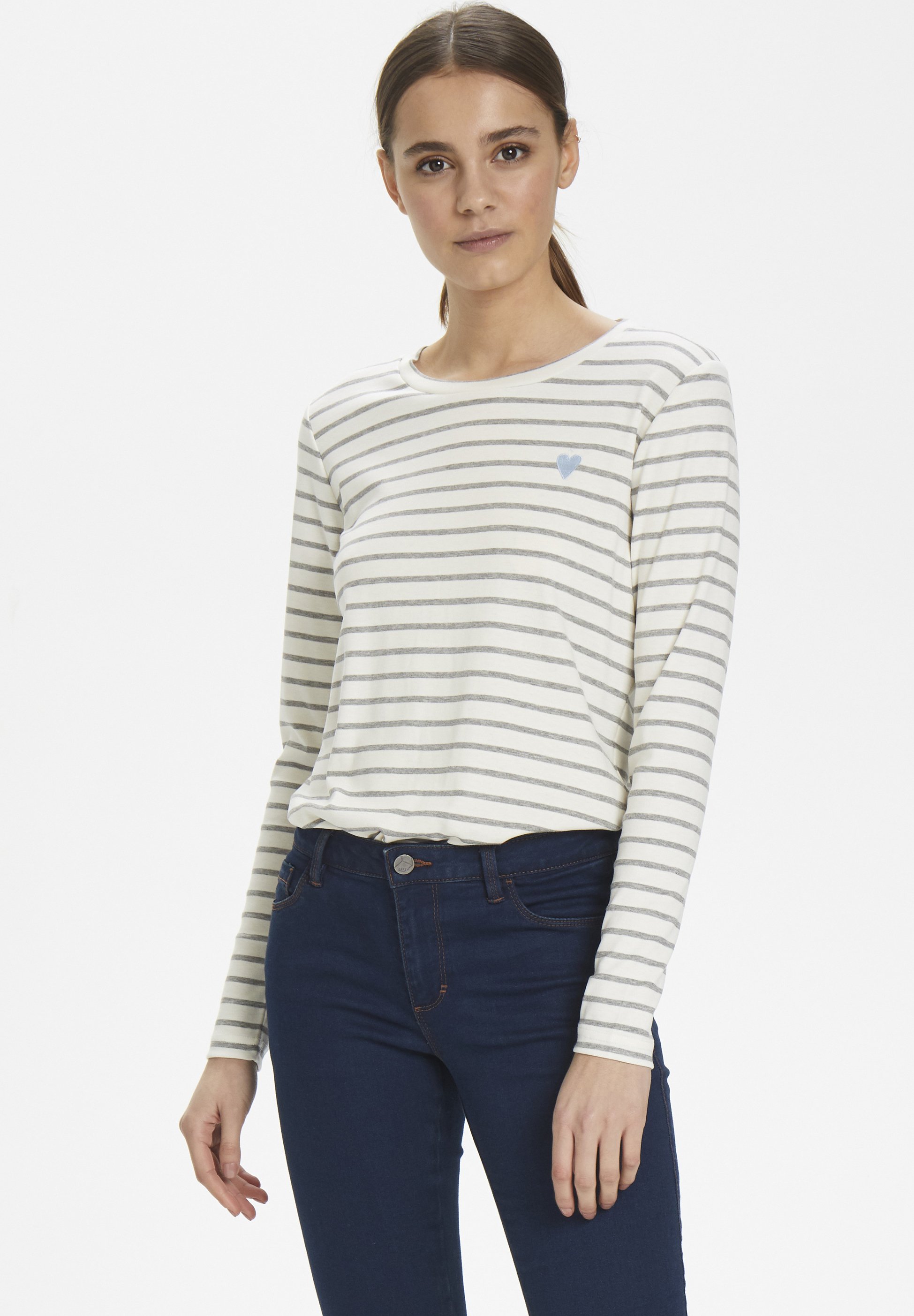 Kaffe LIDDY Longsleeve chalk 50015 grey melange Kaffe LIDDY Longsleeve living coralchalk Zalando.nl