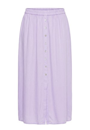Angel of Style, MAXI SKIRT, DECORATIVE BUTTON PLACKET AND SLIT - Falda acampanada - lavender