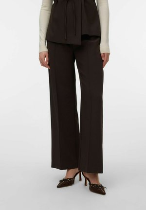 Vero Moda TAILORED TROUSERS AWVANNAH TROUSERS - Pantalon classique - chocolate torte