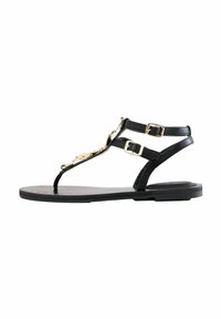 REGULAR FIT-DETAIL DOUBLE BUCKLE - Sandalias de dedo - black