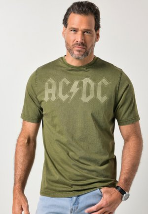 HALF-SLEEVE VINTAGE LOOK AC DC BAND  - T-Shirt print - dark khaki