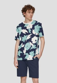 QS MIT ALL-OVER - T-Shirt print - tiefblau
