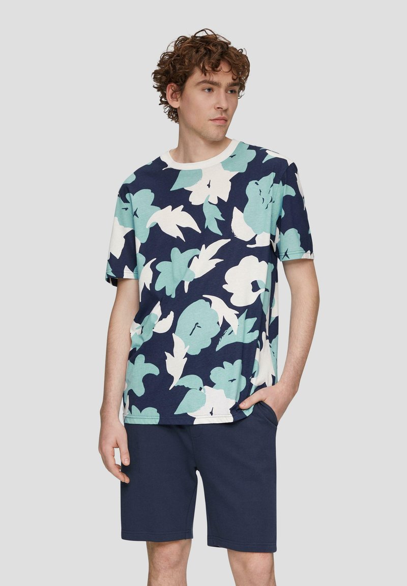 QS MIT ALL-OVER - T-Shirt print - tiefblau
