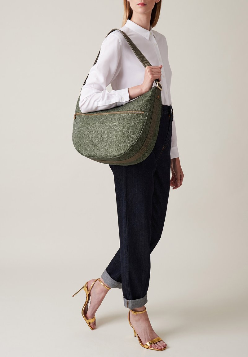 Borbonese LUNA MEDIUM CON ZIP - Sac bandoulière - military green