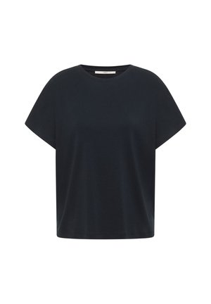 Schwarzes, schlichtes T-Shirt mit kurzen Ärmeln und Rundhalsausschnitt, mit lockerer Passform und ohne sichtbare Muster oder Logos.