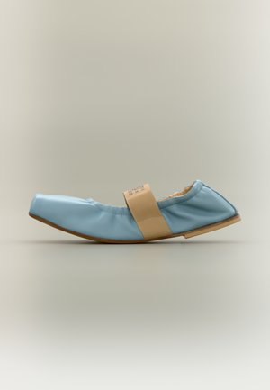 Ballerina's met enkelbandjes - sky blue/nude